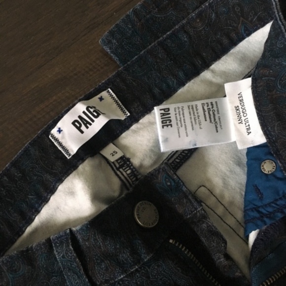 SOLD Paige Verdugo Ultra Skinny Jeans Blue Paisley - Picture 8 of 13